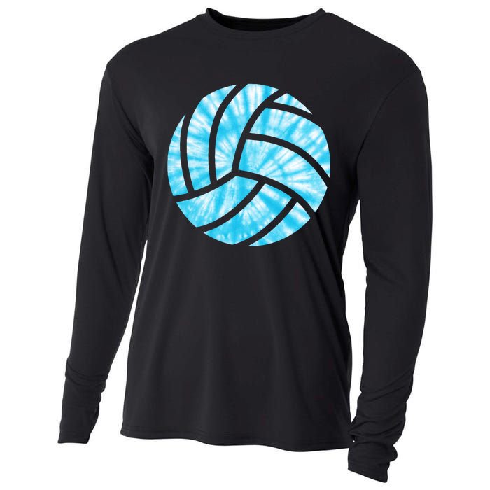 Volleyball Tie Dye Look Blue Purple Perfect Gift Cooling Performance Long Sleeve Crew