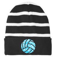 Volleyball Tie Dye Look Blue Purple Perfect Gift Striped Beanie with Solid Band