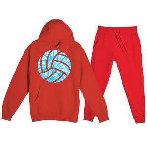 Volleyball Tie Dye Look Blue Purple Perfect Gift Premium Hooded Sweatsuit Set