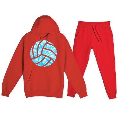 Volleyball Tie Dye Look Blue Purple Perfect Gift Premium Hooded Sweatsuit Set