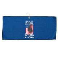 Have Two Titles Veteran And Dad I Rock Them Both Large Microfiber Waffle Golf Towel