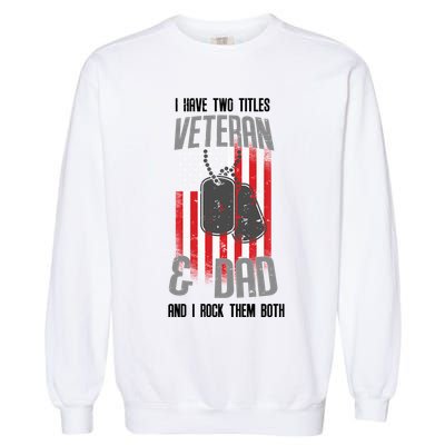 Have Two Titles Veteran And Dad I Rock Them Both Garment-Dyed Sweatshirt