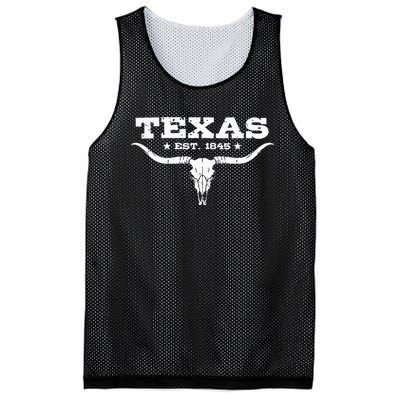 Vintage Texas Distressed Est. 1845 Longhorn Bull Mesh Reversible Basketball Jersey Tank