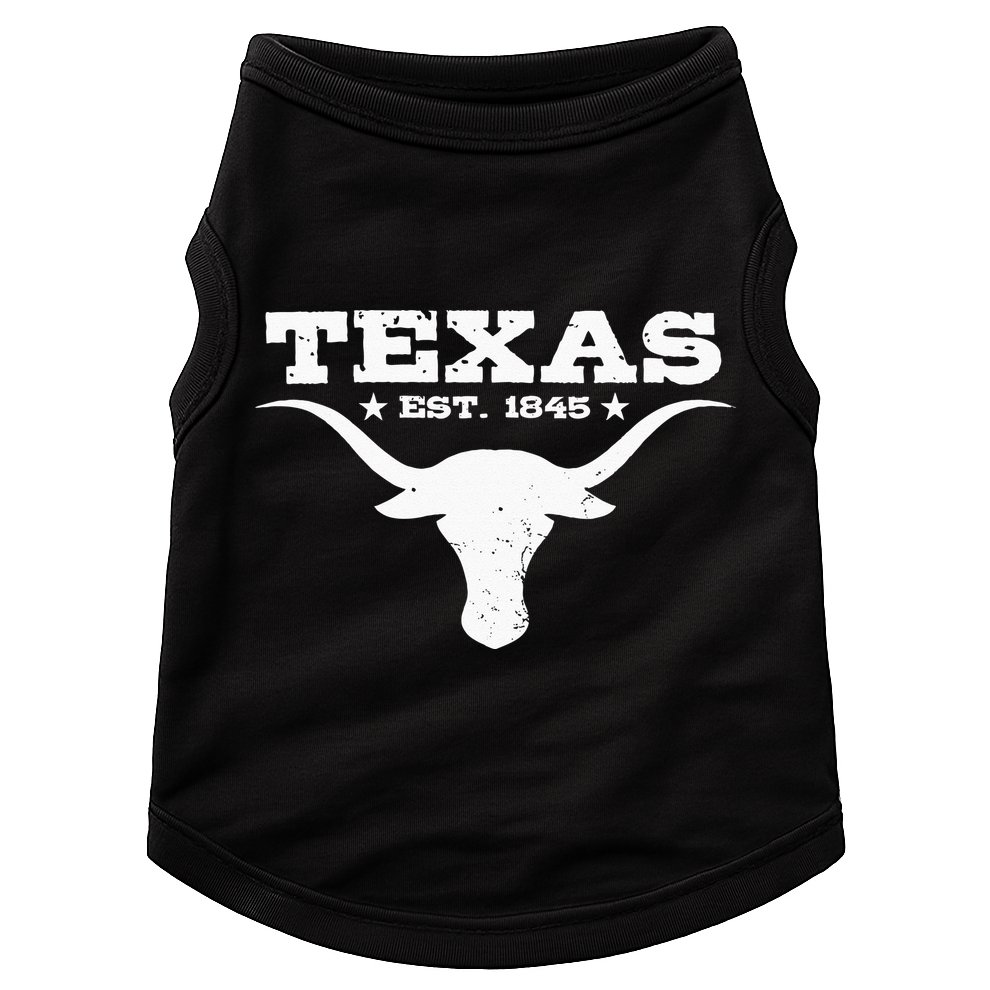 Vintage Texas Distressed Est. 1845 Longhorn Bull Doggie Tank