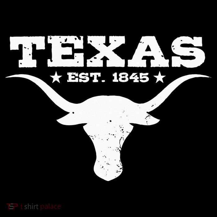 Vintage Texas Distressed Est. 1845 Longhorn Bull T-Shirt