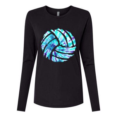 Volleyball Tie Dye Look Blue Purple Perfect Boys Or Girls Gift Womens Cotton Relaxed Long Sleeve T-Shirt