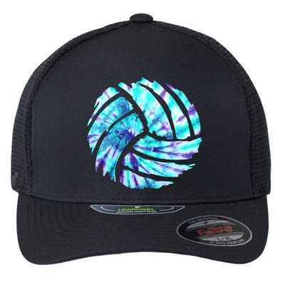 Volleyball Tie Dye Look Blue Purple Perfect Boys Or Girls Gift Flexfit Unipanel Trucker Cap