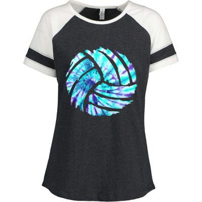 Volleyball Tie Dye Look Blue Purple Perfect Boys Or Girls Gift Enza Ladies Jersey Colorblock Tee