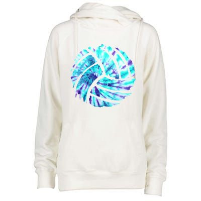 Volleyball Tie Dye Look Blue Purple Perfect Boys Or Girls Gift Womens Funnel Neck Pullover Hood