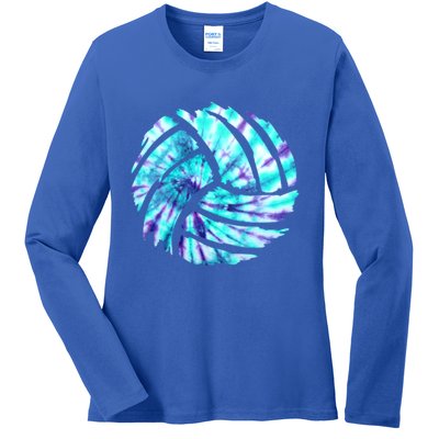 Volleyball Tie Dye Look Blue Purple Perfect Boys Or Girls Gift Ladies Long Sleeve Shirt