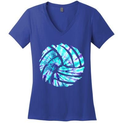 Volleyball Tie Dye Look Blue Purple Perfect Boys Or Girls Gift Women's V-Neck T-Shirt