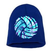 Volleyball Tie Dye Look Blue Purple Perfect Boys Or Girls Gift Short Acrylic Beanie