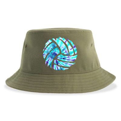 Volleyball Tie Dye Look Blue Purple Perfect Boys Or Girls Gift Sustainable Bucket Hat