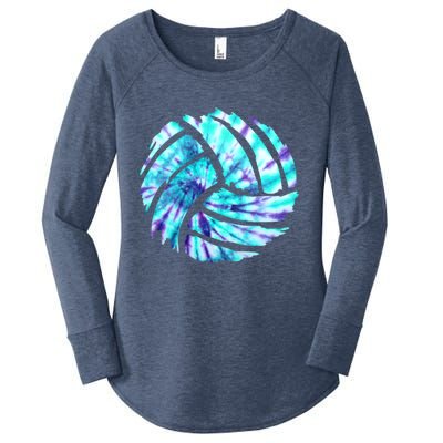 Volleyball Tie Dye Look Blue Purple Perfect Boys Or Girls Gift Women's Perfect Tri Tunic Long Sleeve Shirt