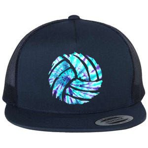 Volleyball Tie Dye Look Blue Purple Perfect Boys Or Girls Gift Flat Bill Trucker Hat