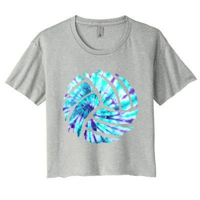 Volleyball Tie Dye Look Blue Purple Perfect Boys Or Girls Gift Women's Crop Top Tee