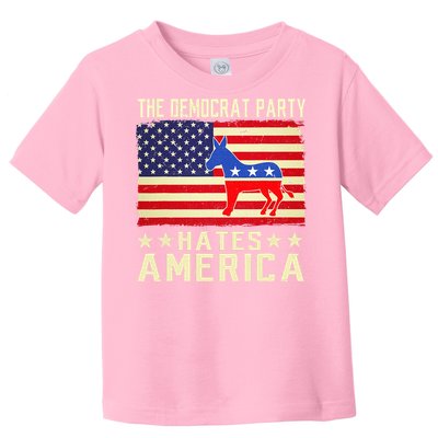 vintage The Democrat Party Hates America Donkey Toddler T-Shirt