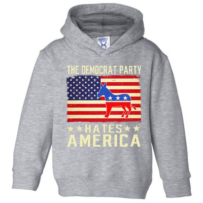 vintage The Democrat Party Hates America Donkey Toddler Hoodie