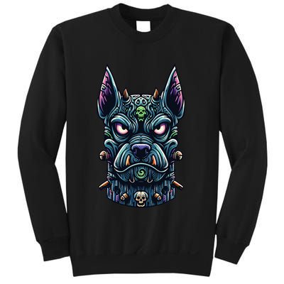 Voodoo Tiki Doberman Fierce Tribal Guardian Sweatshirt