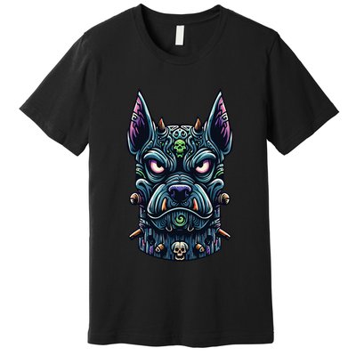 Voodoo Tiki Doberman Fierce Tribal Guardian Premium T-Shirt