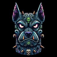 Voodoo Tiki Doberman Fierce Tribal Guardian Visor
