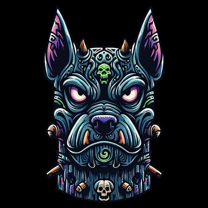 Voodoo Tiki Doberman Fierce Tribal Guardian Visor