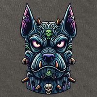 Voodoo Tiki Doberman Fierce Tribal Guardian Cotton Canvas Backpack
