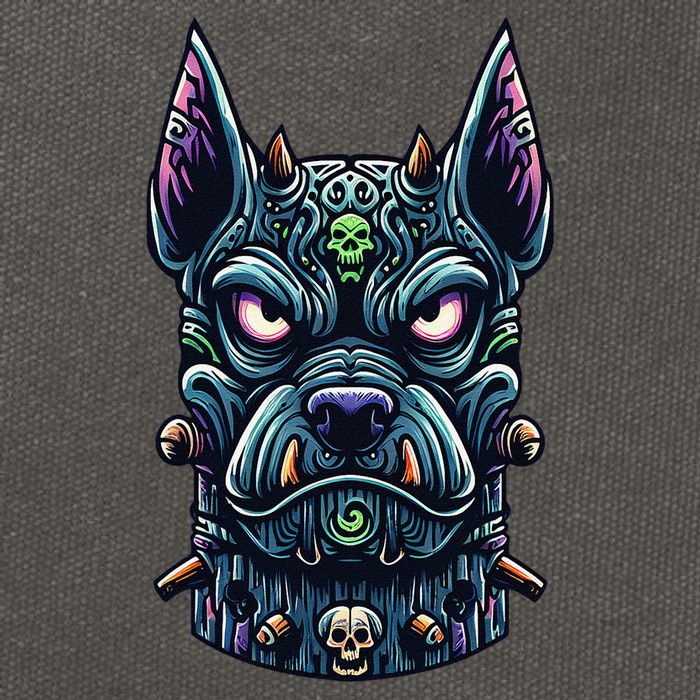 Voodoo Tiki Doberman Fierce Tribal Guardian Cotton Canvas Backpack