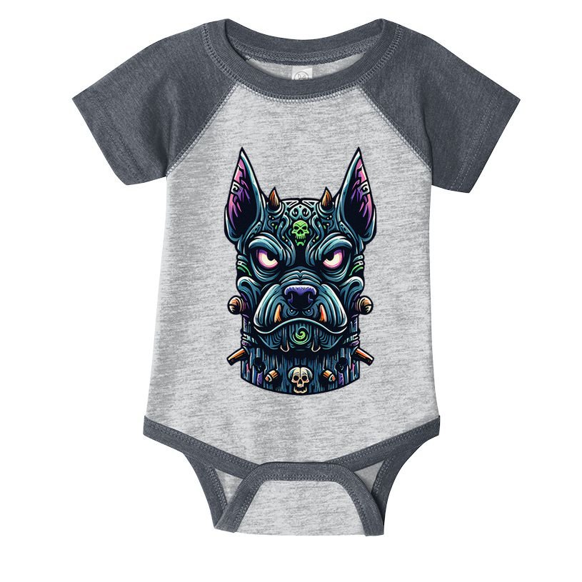 Voodoo Tiki Doberman Fierce Tribal Guardian Infant Baby Jersey Bodysuit
