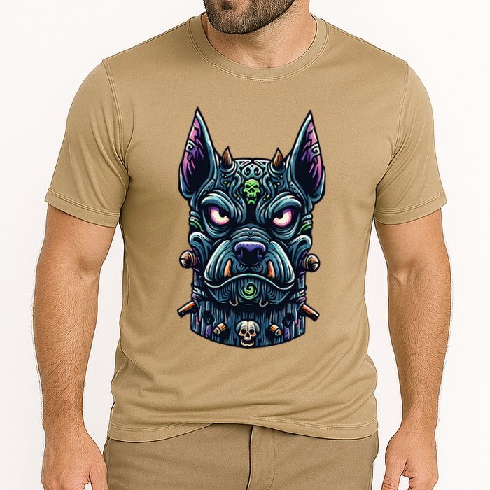 Voodoo Tiki Doberman Fierce Tribal Guardian Cooling Performance Crew T-Shirt