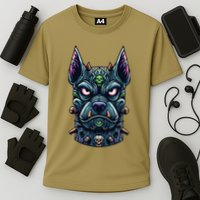 Voodoo Tiki Doberman Fierce Tribal Guardian Cooling Performance Crew T-Shirt