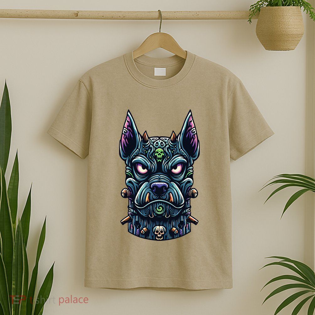Voodoo Tiki Doberman Fierce Tribal Guardian T-Shirt