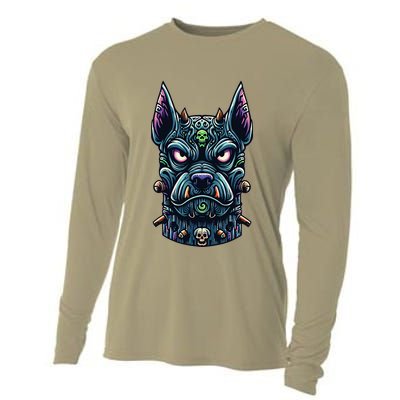 Voodoo Tiki Doberman Fierce Tribal Guardian Cooling Performance Long Sleeve Crew