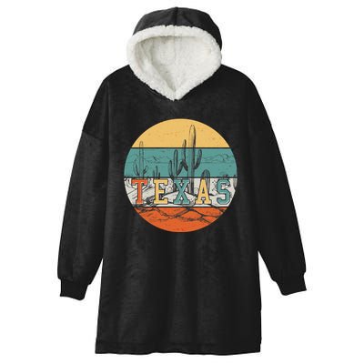 VIntage Texas Desert Cactus Emblem Hooded Wearable Blanket