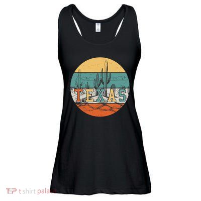 VIntage Texas Desert Cactus Emblem Ladies Essential Flowy Tank