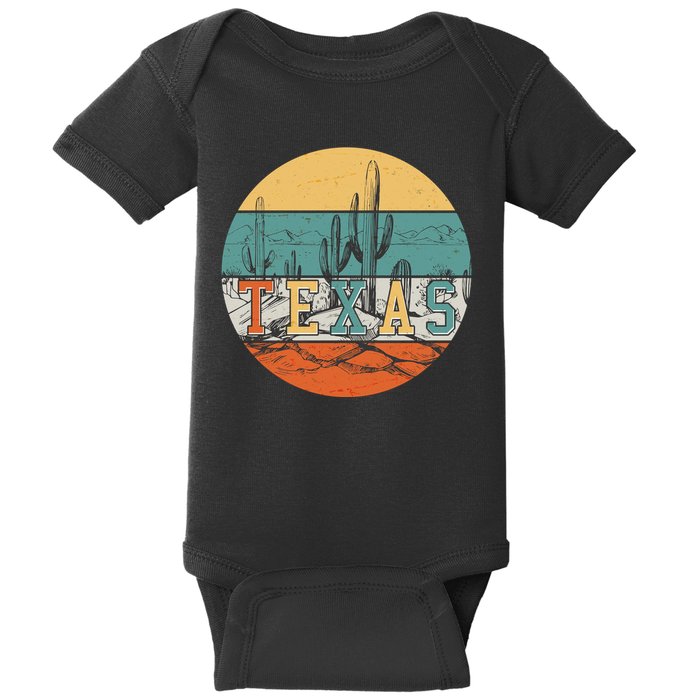 VIntage Texas Desert Cactus Emblem Baby Bodysuit