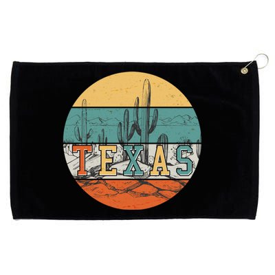 VIntage Texas Desert Cactus Emblem Grommeted Golf Towel