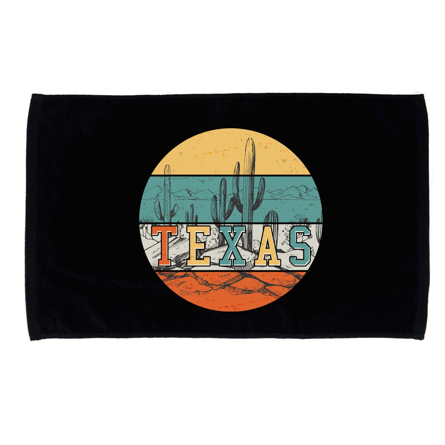 VIntage Texas Desert Cactus Emblem Microfiber Hand Towel