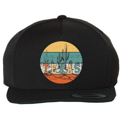 VIntage Texas Desert Cactus Emblem Wool Snapback Cap