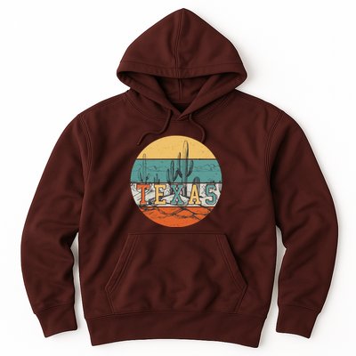 VIntage Texas Desert Cactus Emblem Hoodie