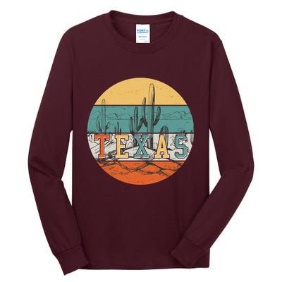 VIntage Texas Desert Cactus Emblem Tall Long Sleeve T-Shirt
