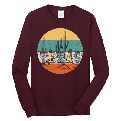 VIntage Texas Desert Cactus Emblem Tall Long Sleeve T-Shirt