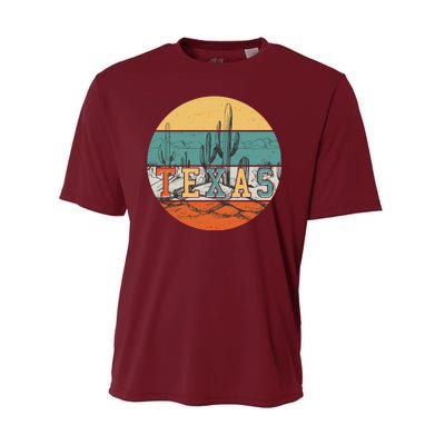 VIntage Texas Desert Cactus Emblem Performance Sprint T-Shirt