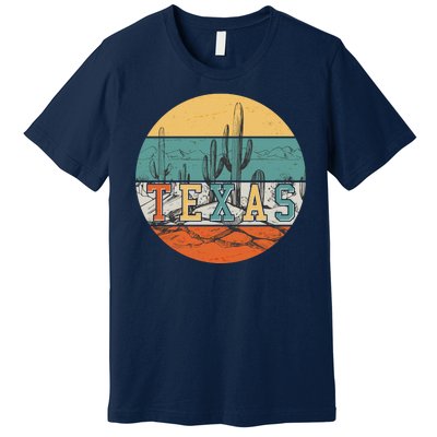 VIntage Texas Desert Cactus Emblem Premium T-Shirt