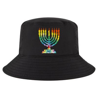 Vintage Tie Dye Hanukkah Menorah Long Sleeve Cool Comfort Performance Bucket Hat