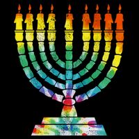 Vintage Tie Dye Hanukkah Menorah Long Sleeve Toddler T-Shirt