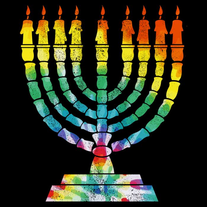 Vintage Tie Dye Hanukkah Menorah Long Sleeve Toddler T-Shirt