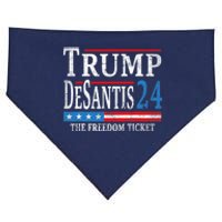 Vintage Trump Desantis 2024 The Freedom Ticket USA Flag USA-Made Doggie Bandana