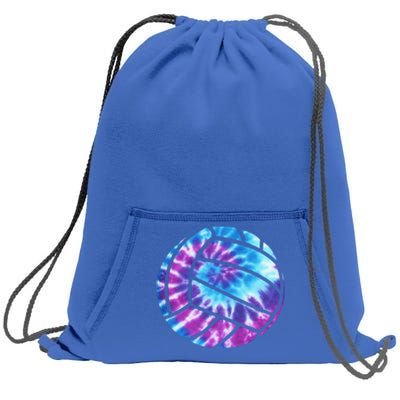 Volleyball Tie Dye Blue Purple Sweatshirt Cinch Pack Bag