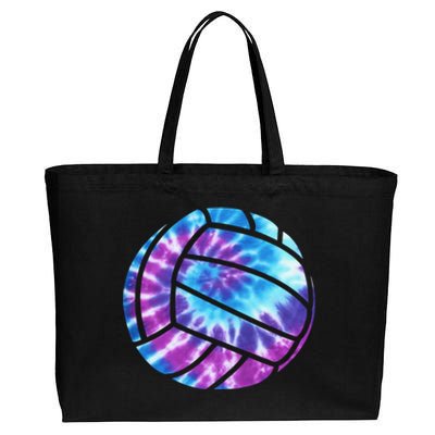 Volleyball Tie Dye Blue Purple Cotton Canvas Jumbo Tote